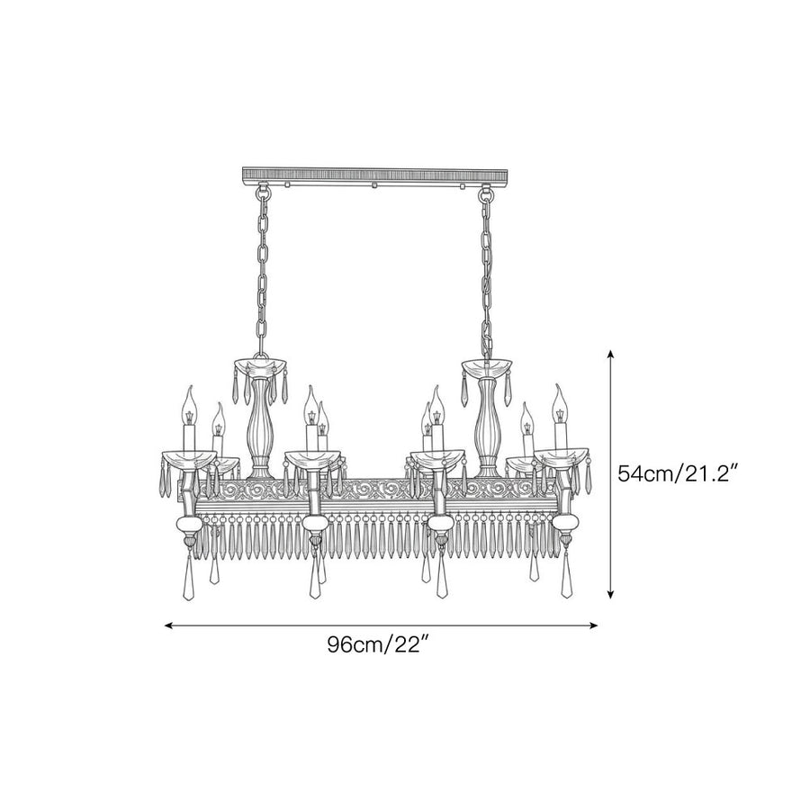 Belgravia Linear Chandelier — Dimension drawings 1