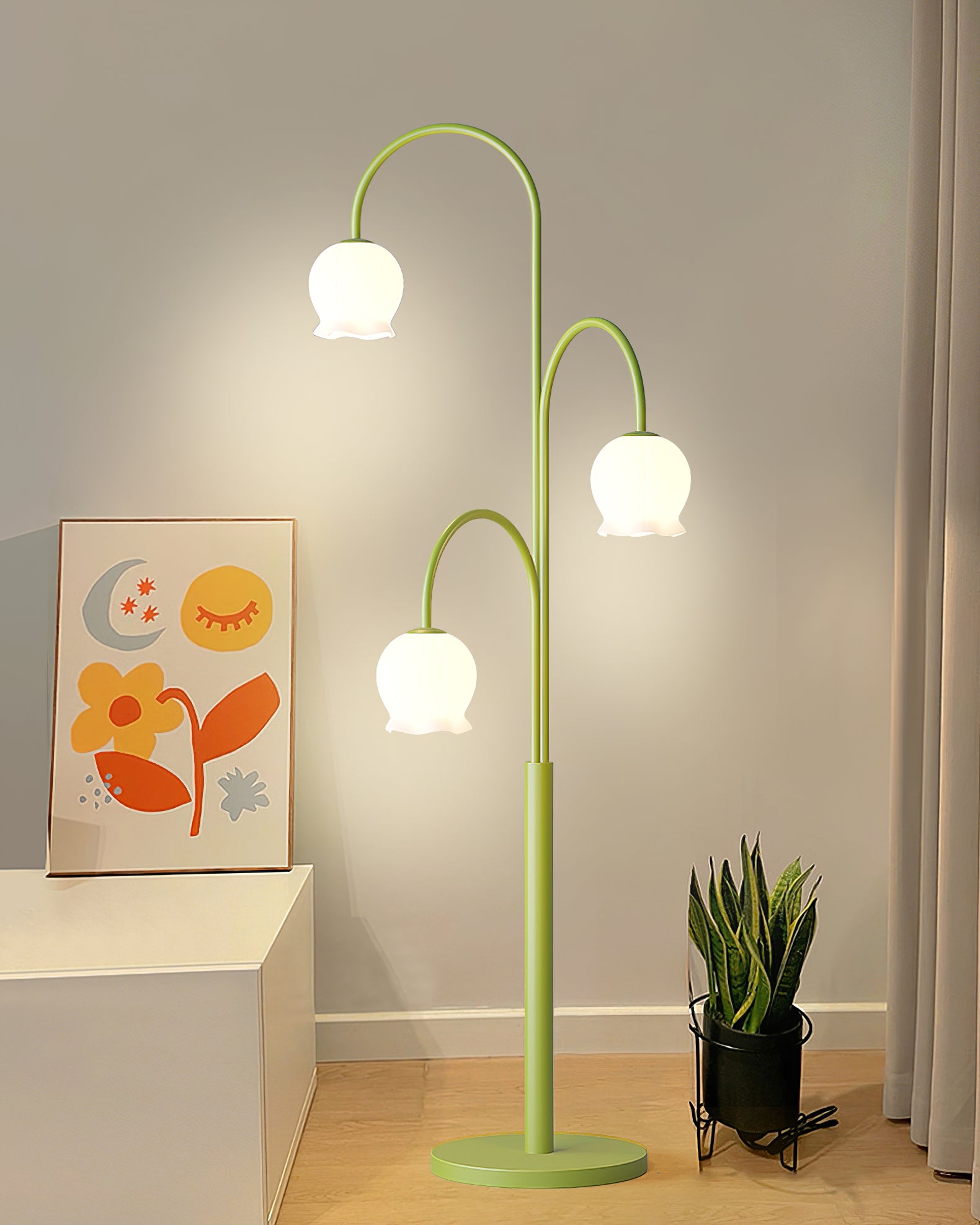 Glocken-Orchideen-Stehlampe