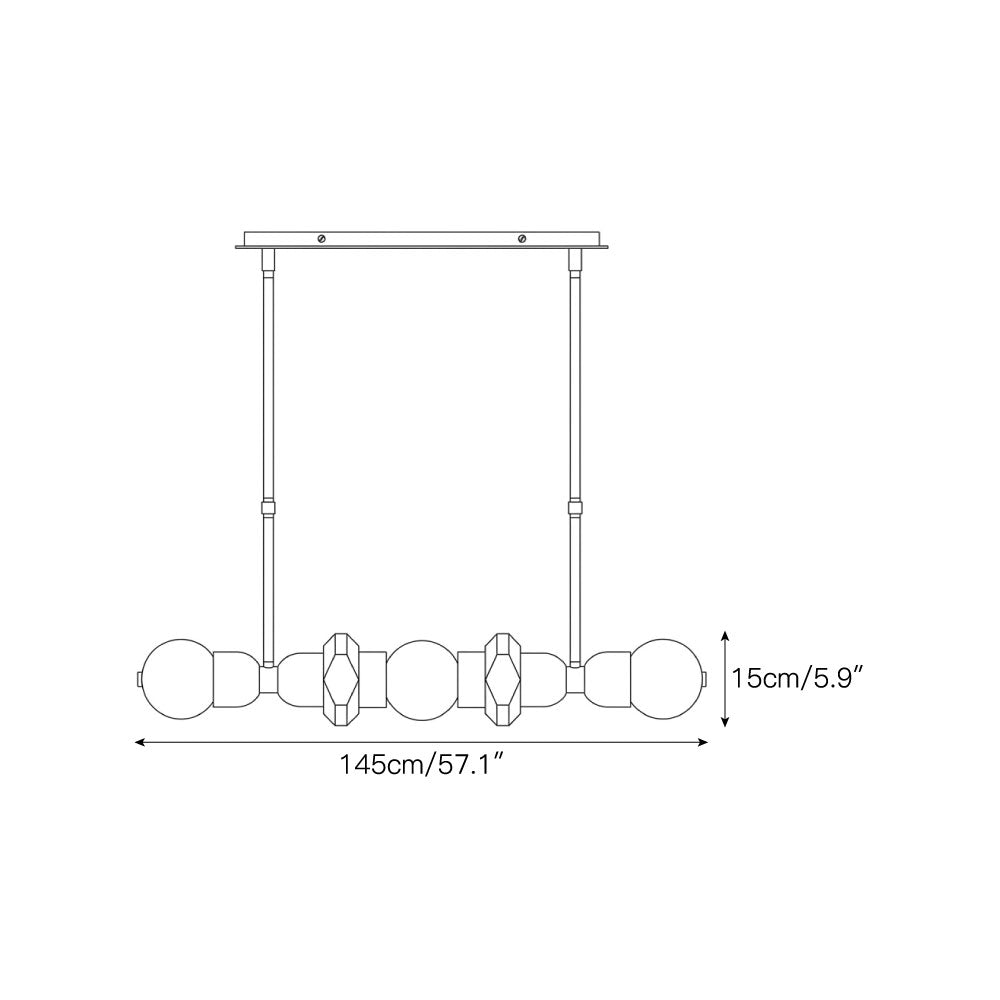 Belmont Brass Alabaster Linear Chandelier