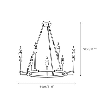 Berlin Candle Chandelier – detail 4 — Dimension drawings 2
