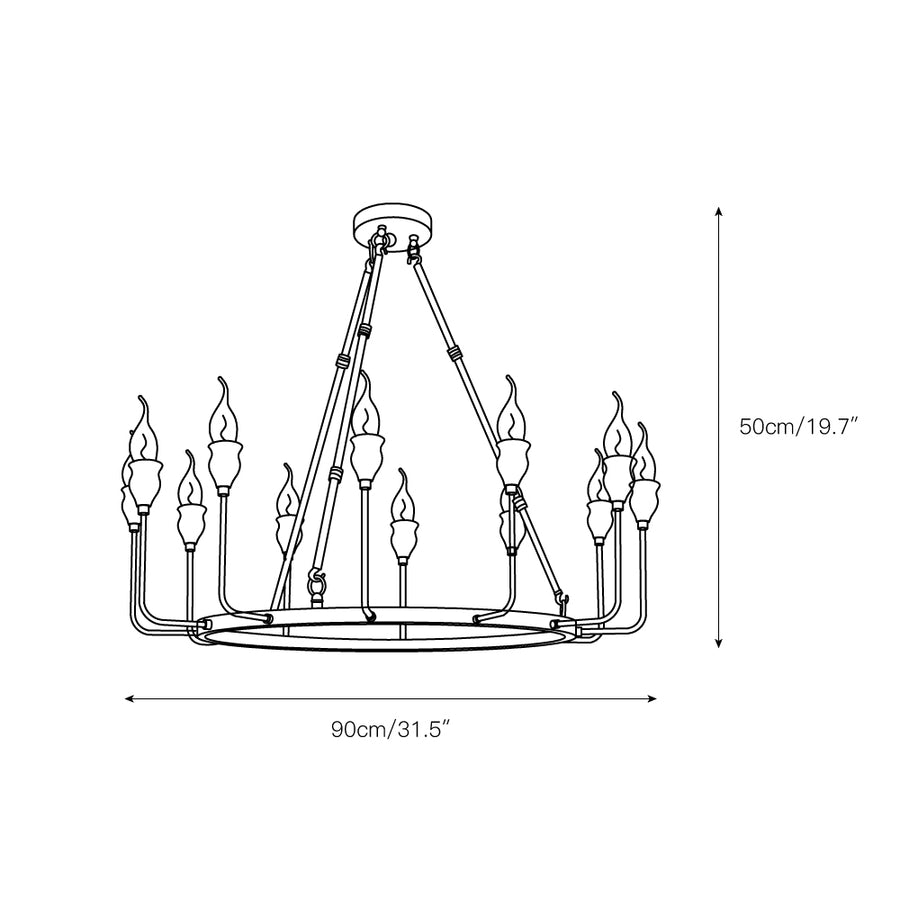 Berlin Candle Chandelier – detail 5 — Dimension drawings 3