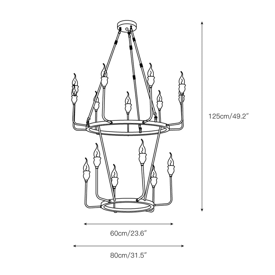 Berlin Candle Chandelier – detail 6 — Dimension drawings 4