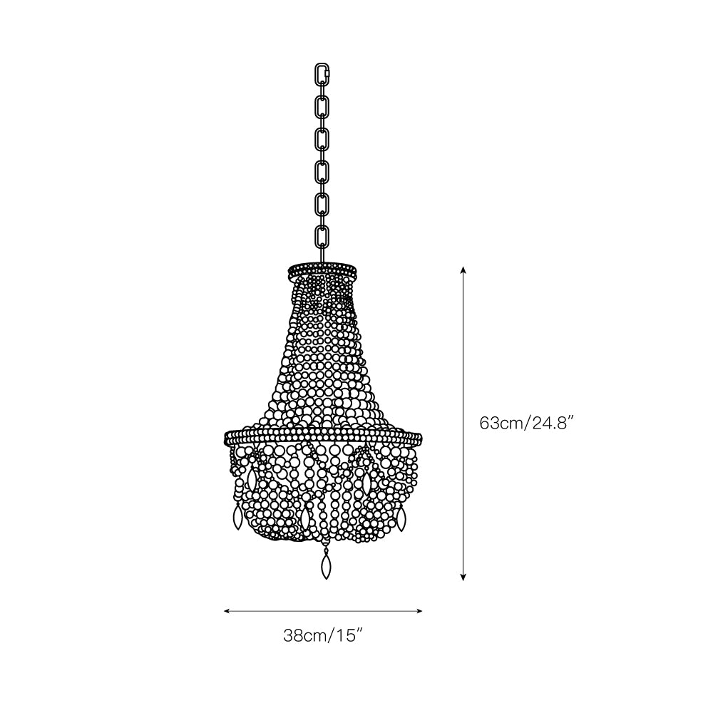 Lustre en perles de bois Betsey