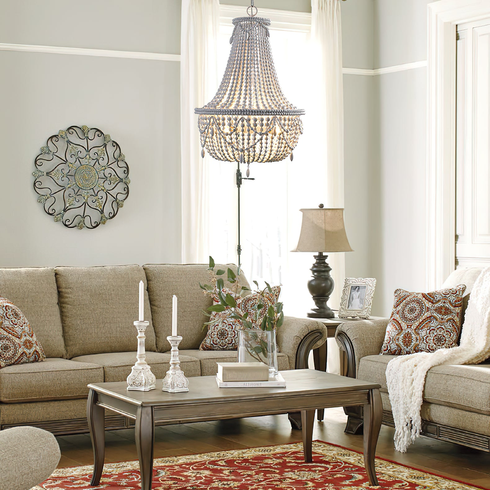 Betsey Wood Bead Chandelier