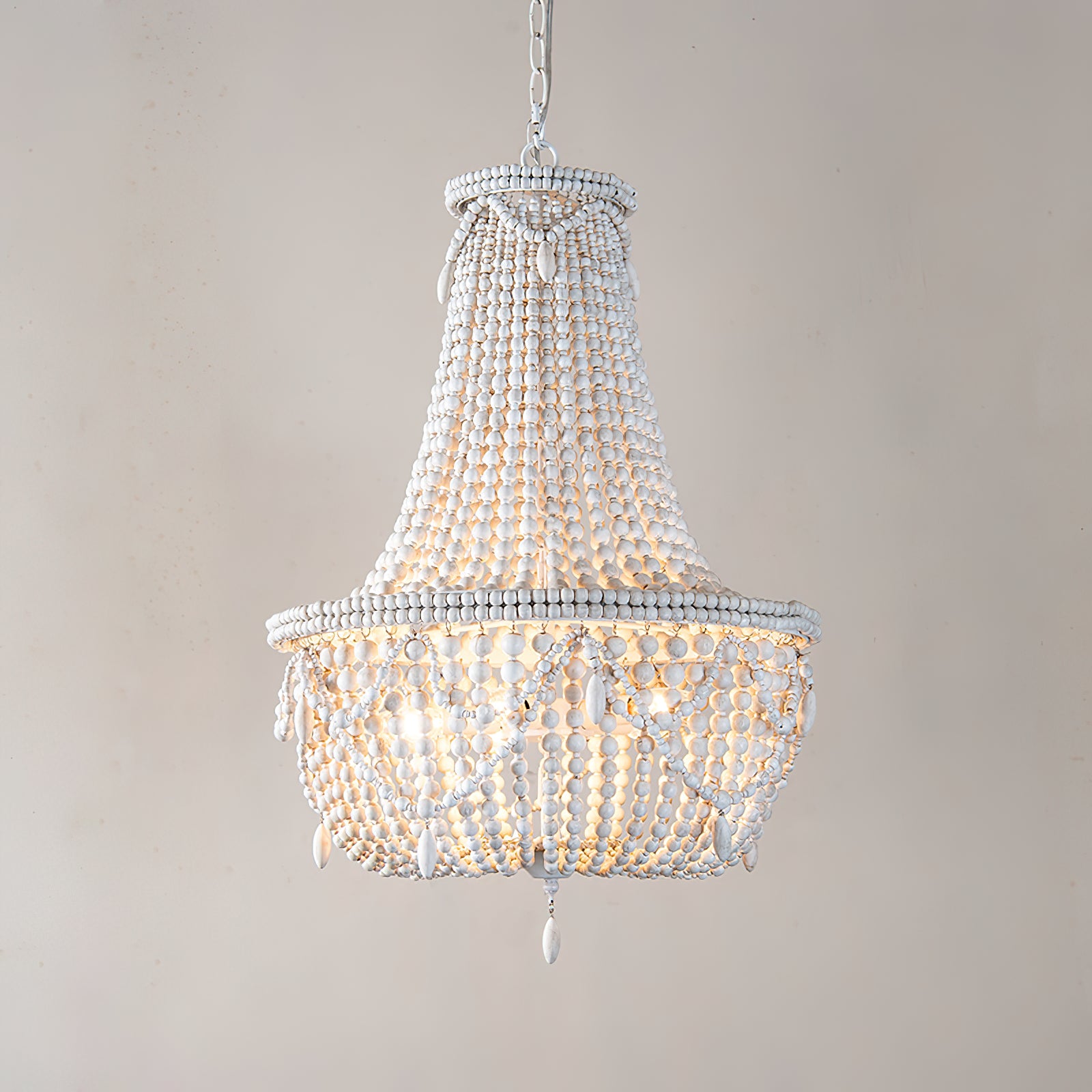 Lustre en perles de bois Betsey