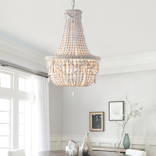 Lustre en perles de bois Betsey