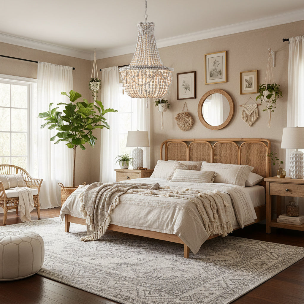 Betsey Wood Bead Chandelier