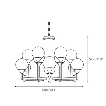 Beverly Chandelier – detail 3 — Dimension drawings 1
