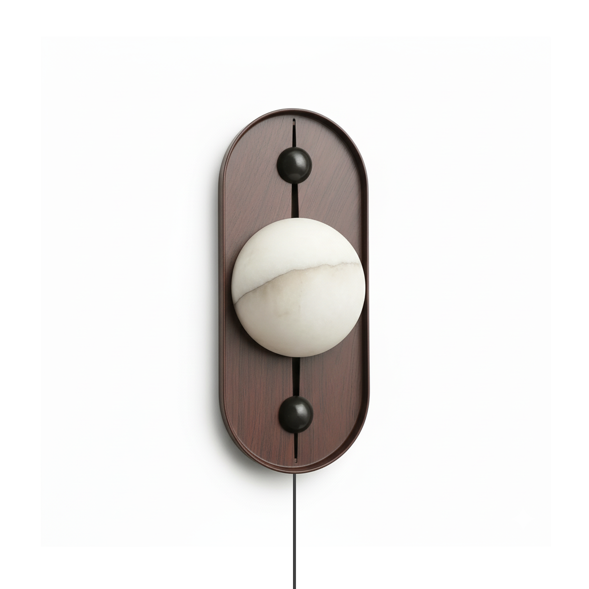 Bezel Alabaster Plug-in Wall Lamp