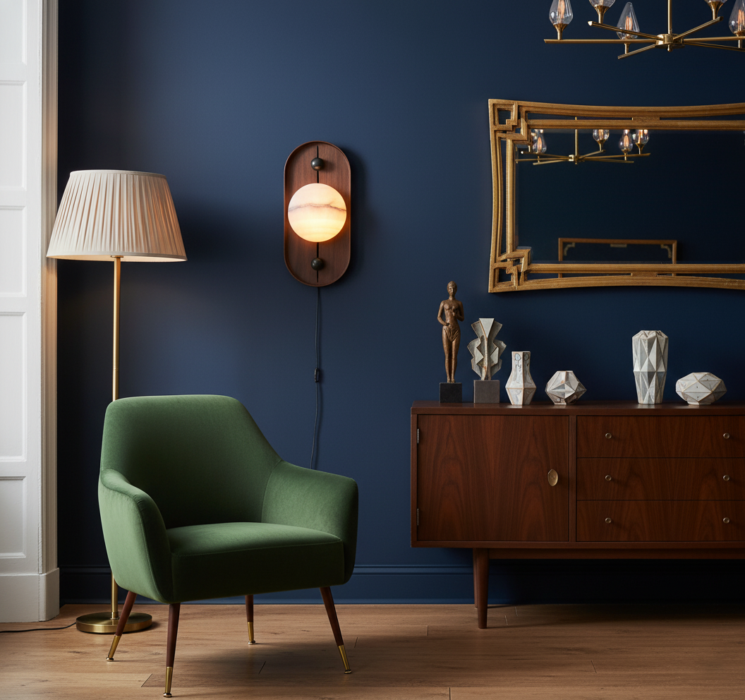 Bezel Alabaster Plug-in Wall Lamp