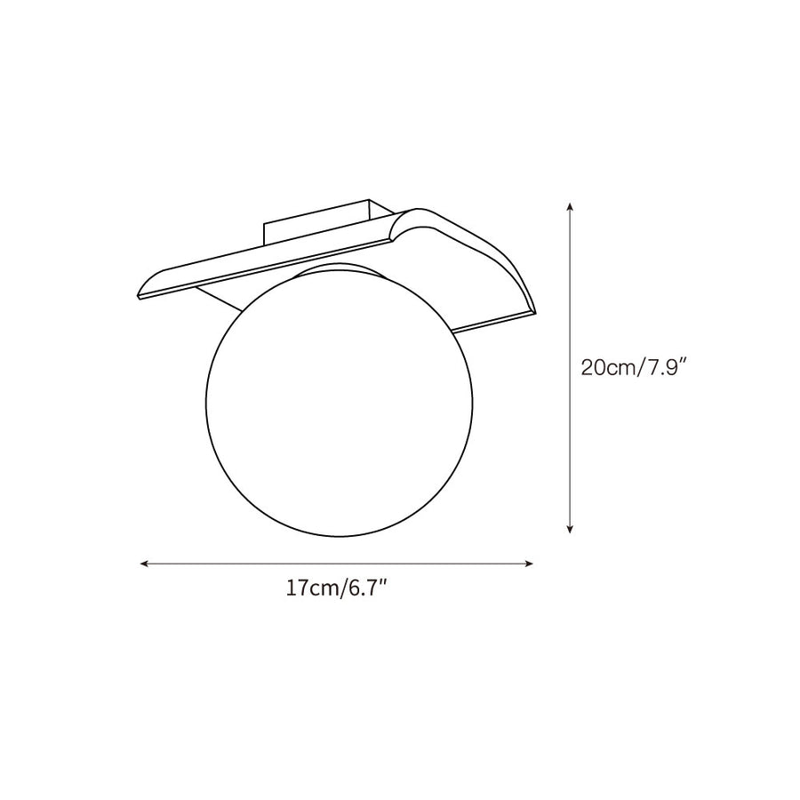 Bianca Globe Ceiling Lamp – detail 3 — Dimension drawings 1