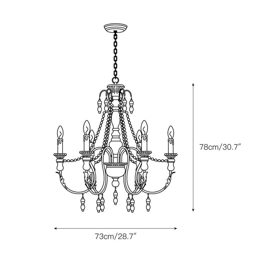 Billiter Wooden Chandelier – detail 3 — Dimension drawings 1