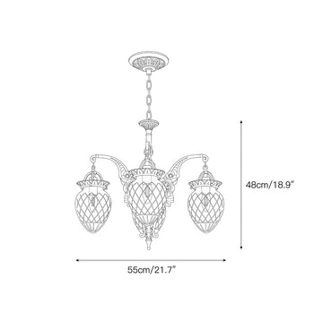 Biltmore Traditional Chandelier – detail 3 — Dimension drawings 1