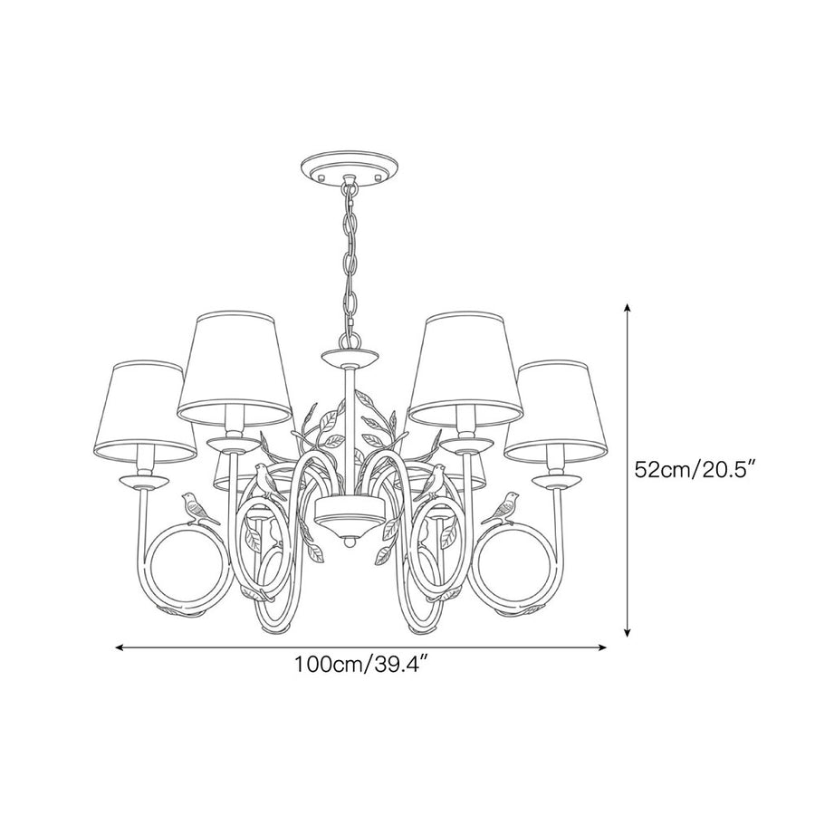 Bird Fabric Chandelier – detail 3 — Dimension drawings 1