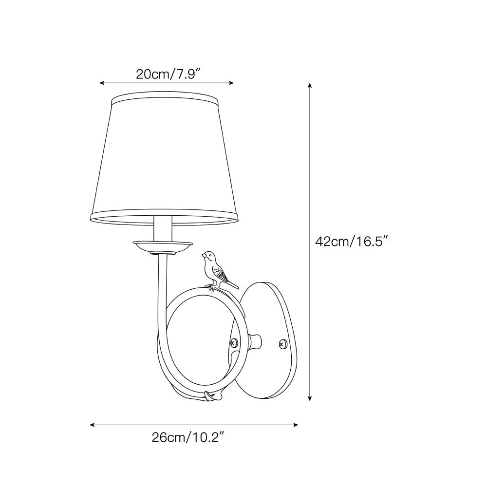Bird Fabric Wall Sconce