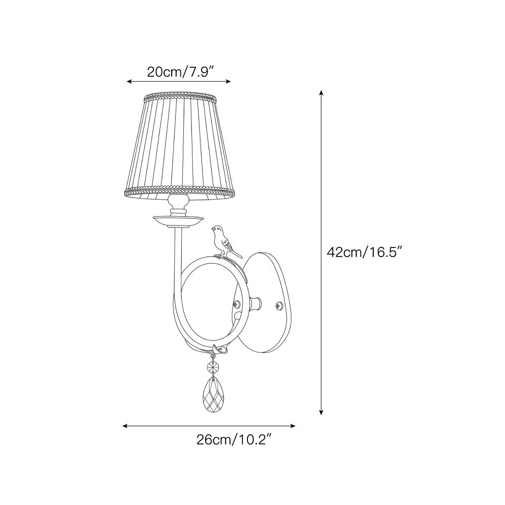 Bird Fabric Wall Sconce