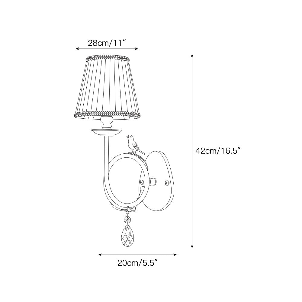 Bird Fabric Wall Sconce