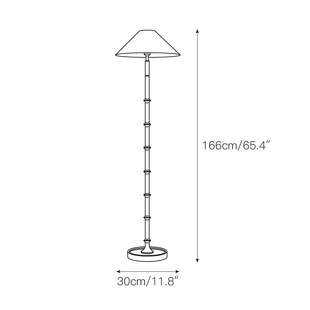 Schwarze Stehlampe aus Bambus