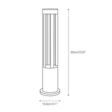 Black Cylindrical Garden Outdoor Light – detail 4 — Dimension drawings 2