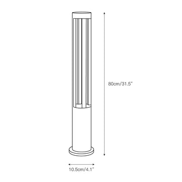 Black Cylindrical Garden Outdoor Light – detail 5 — Dimension drawings 3