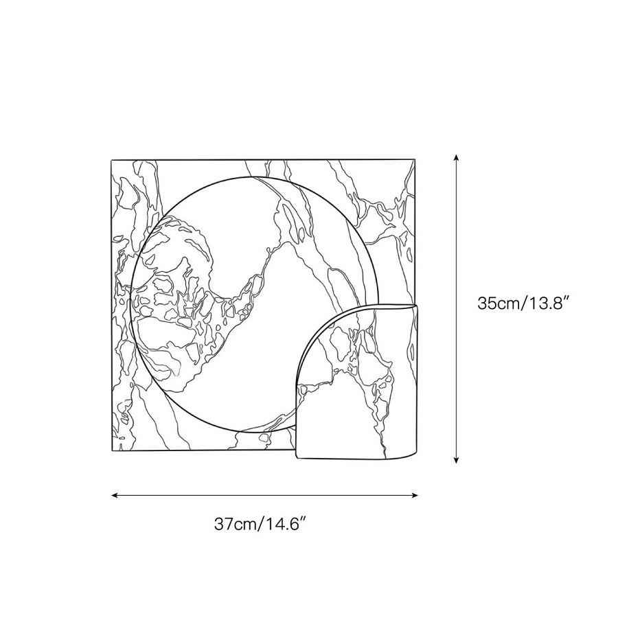 Block Piece Marble Table Lamp – detail 3 — Dimension drawings 1
