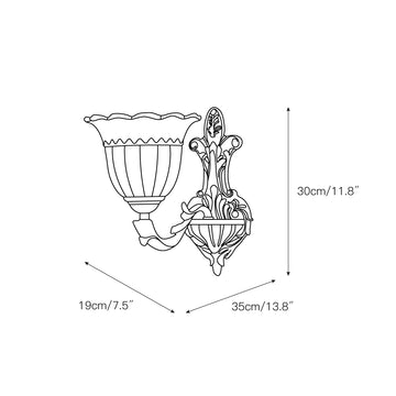 Bloom Flower Brass Sconce – detail 4 — Dimension drawings 2