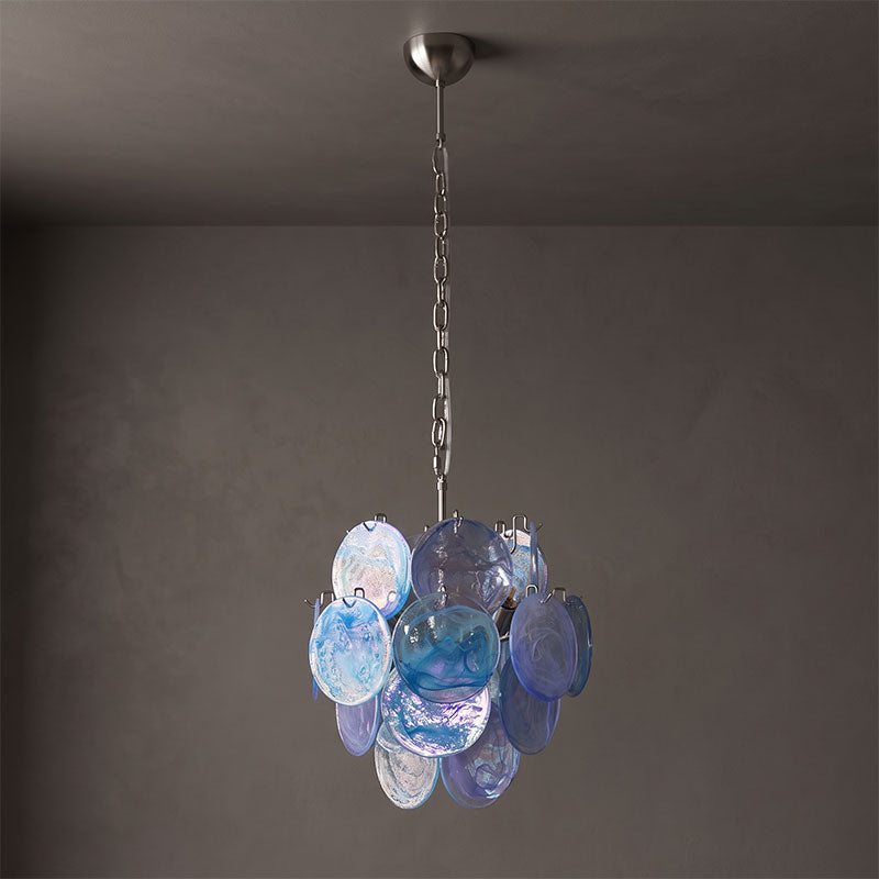 Blue Vistosi Disc Chandelier