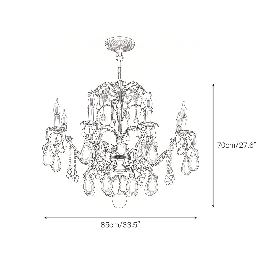 Bordeaux Fruits Chandelier – detail 5 — Dimension drawings 3