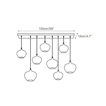 Bottle Glass Pendant Lamp – detail 3 — Dimension drawings 1