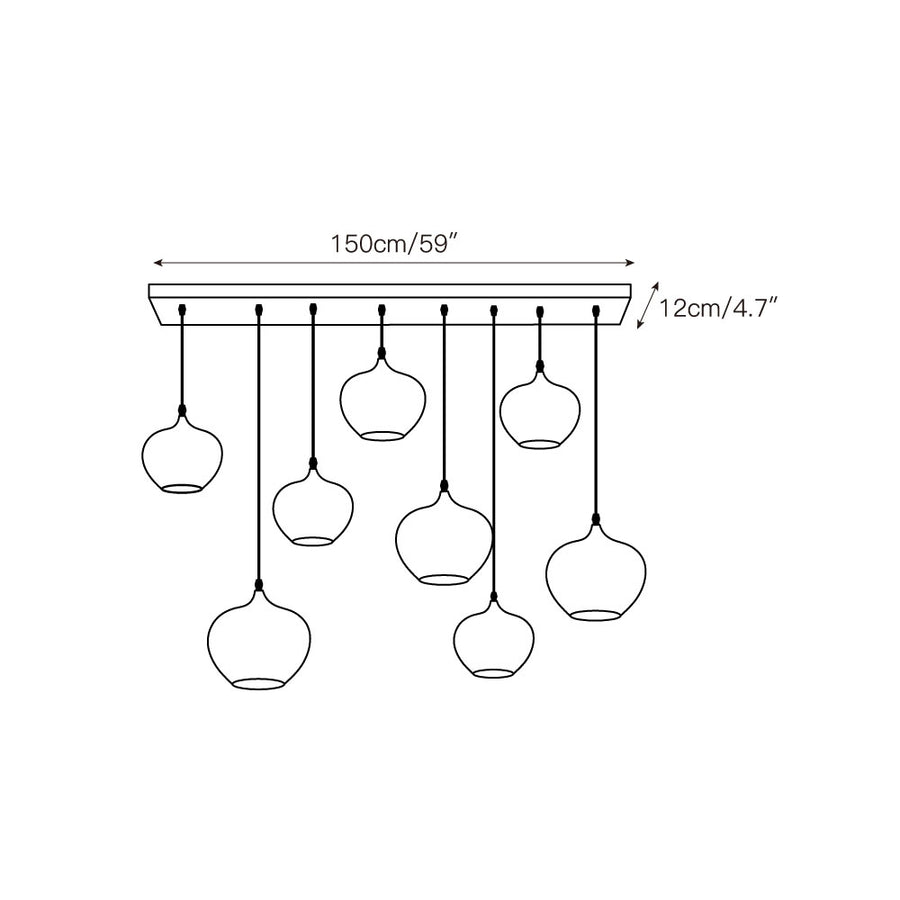 Bottle Glass Pendant Lamp – detail 3 — Dimension drawings 1