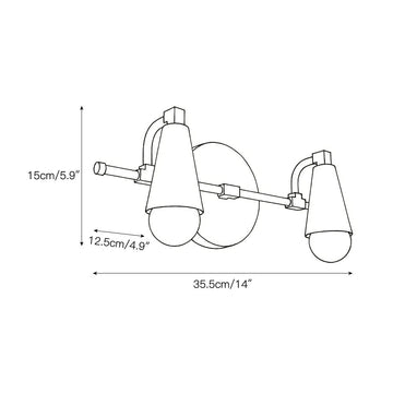 Bradley Vanity Wall Lamp – detail 3 — Dimension drawings 1