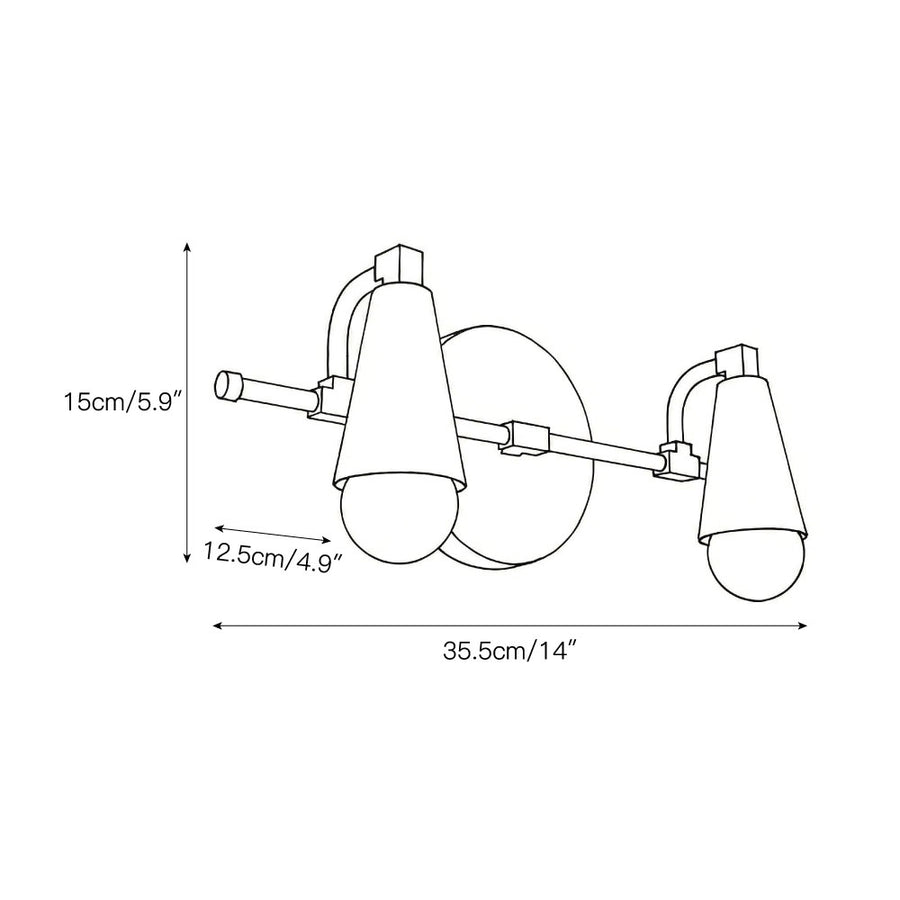 Bradley Vanity Wall Lamp – detail 3 — Dimension drawings 1