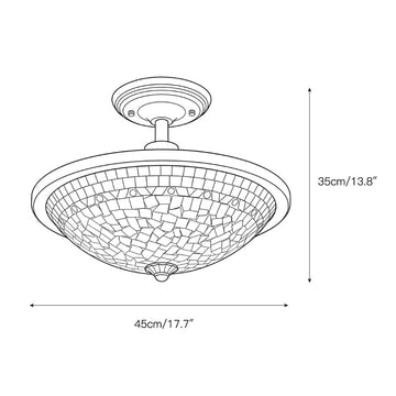 Bradshaw Mosaic Flush Mount – detail 3 — Dimension drawings 1