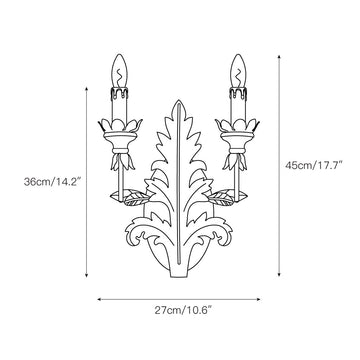 Branch Leaf Wall Lamp – detail 3 — Dimension drawings 1