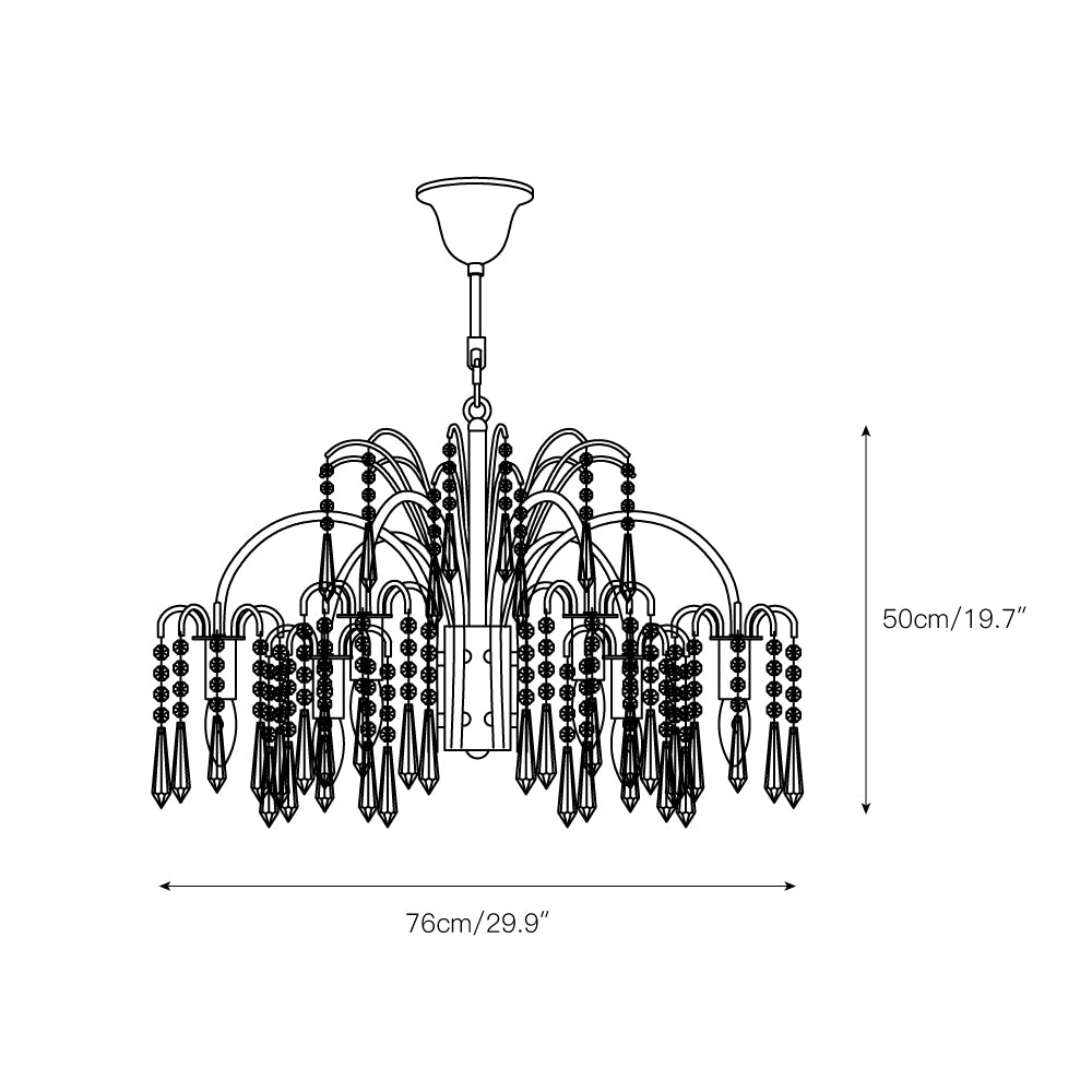 Lustre en cristal de bougie en laiton