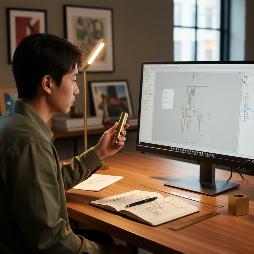 Brass Drop System Chandelier