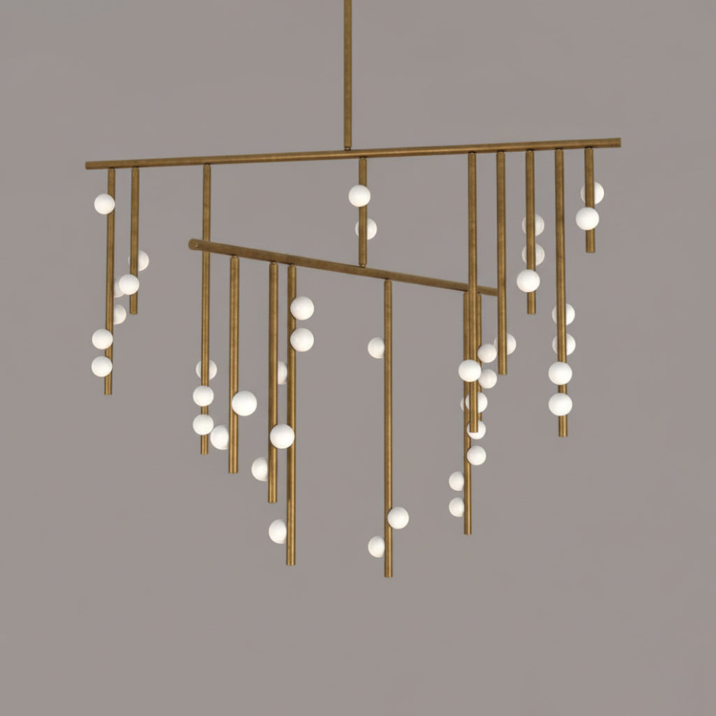 Brass Drop System Chandelier