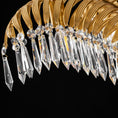 Bild in Galerie-Betrachter laden, Brass Palm Leaf Crystal Chandelier
