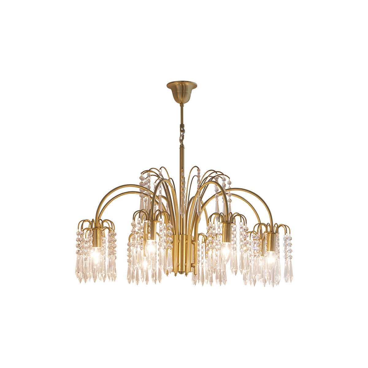 Brass Candle Crystal Chandelier