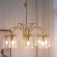 Load image into Gallery viewer, Brass Candle Crystal Chandelier
