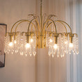 Load image into Gallery viewer, Brass Candle Crystal Chandelier
