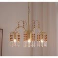 Load image into Gallery viewer, Brass Candle Crystal Chandelier
