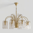 Load image into Gallery viewer, Brass Candle Crystal Chandelier
