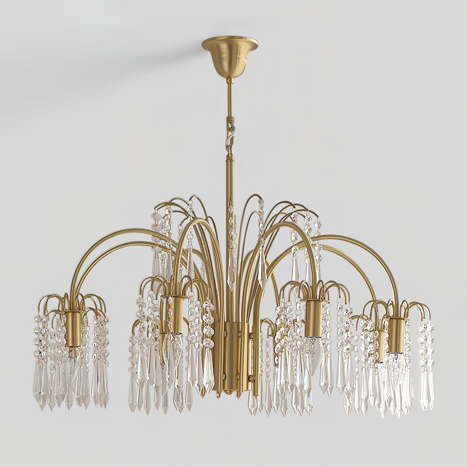 Brass Candle Crystal Chandelier