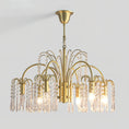 Load image into Gallery viewer, Brass Candle Crystal Chandelier
