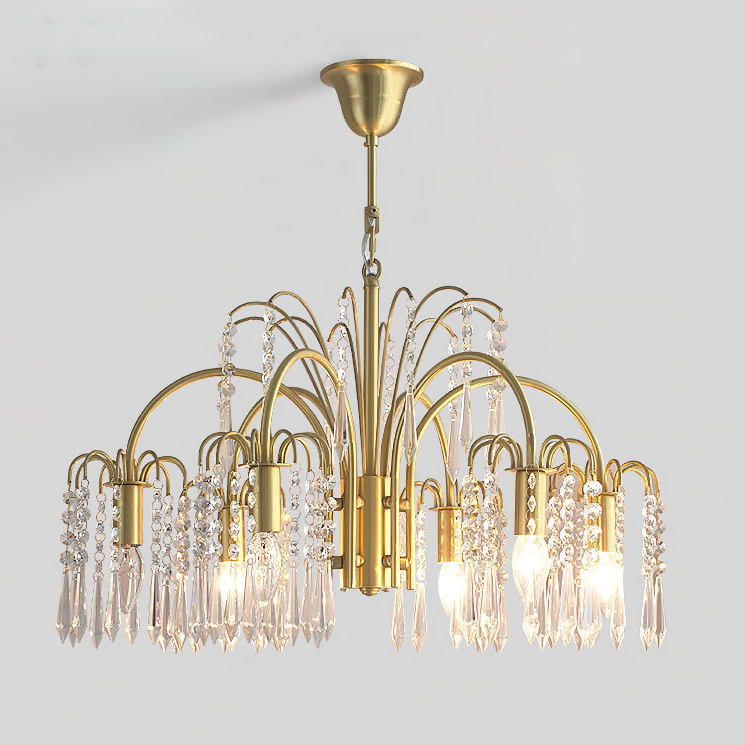 Brass Candle Crystal Chandelier