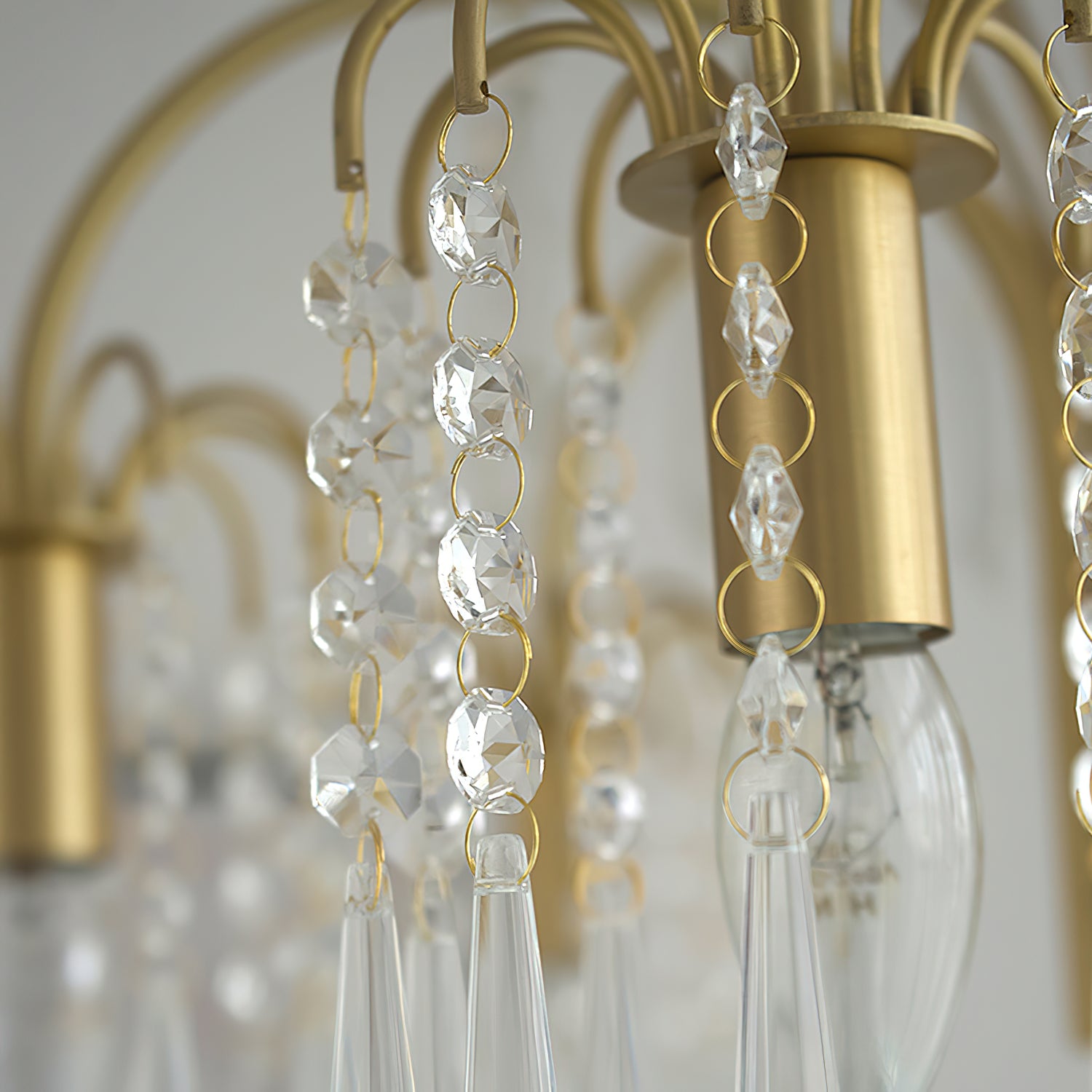 Brass Candle Crystal Chandelier