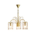 Load image into Gallery viewer, Brass Candle Crystal Chandelier
