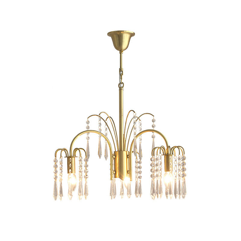 Brass Candle Crystal Chandelier