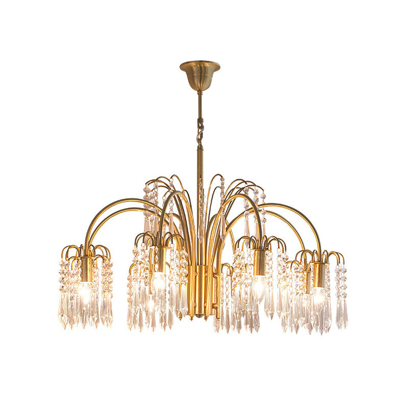 Brass Candle Crystal Chandelier